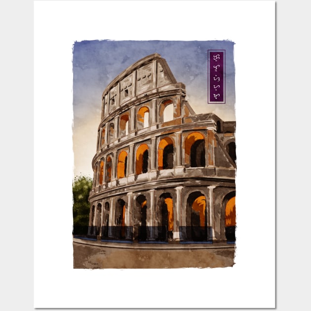 Colosseum - White Wall Art by Thor Reyes